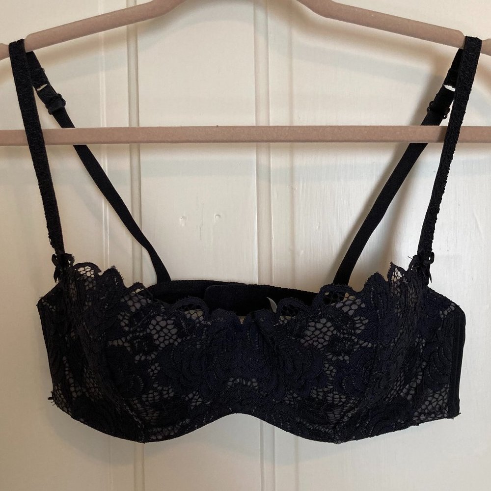 Adore Me Black Lace Lightly Lined Bra